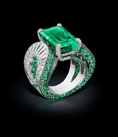 Green Emerald Cut Diamond Ring