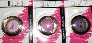 Milani Bella Eyes Gel Powder Eyeshadow swatches pink fuchsia purple