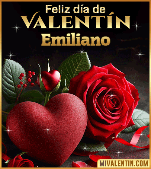 Gif Rosas Feliz día de San Valentin Emiliano