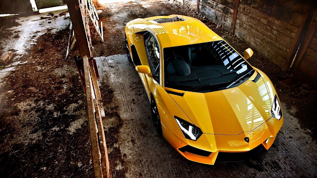 Yellow Lamborghini Aventador HD Wallpaper