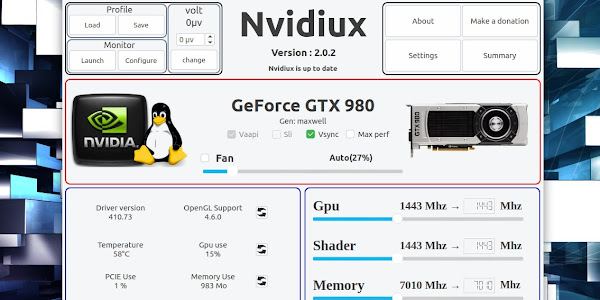 Nvidiux: Nvidia GPU Overclocking And Underclocking Software For Linux (GUI)