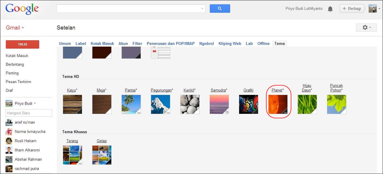CARA MENGGANTI TEMA EMAIL PADA GMAIL KUMPULAN TUTORIAL LENGKAP