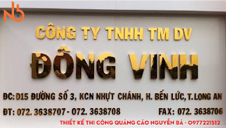 Thi công chữ inox vàng bóng tại Long An