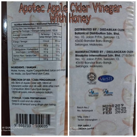 Apotec Apple Cider Vinegar with Honey