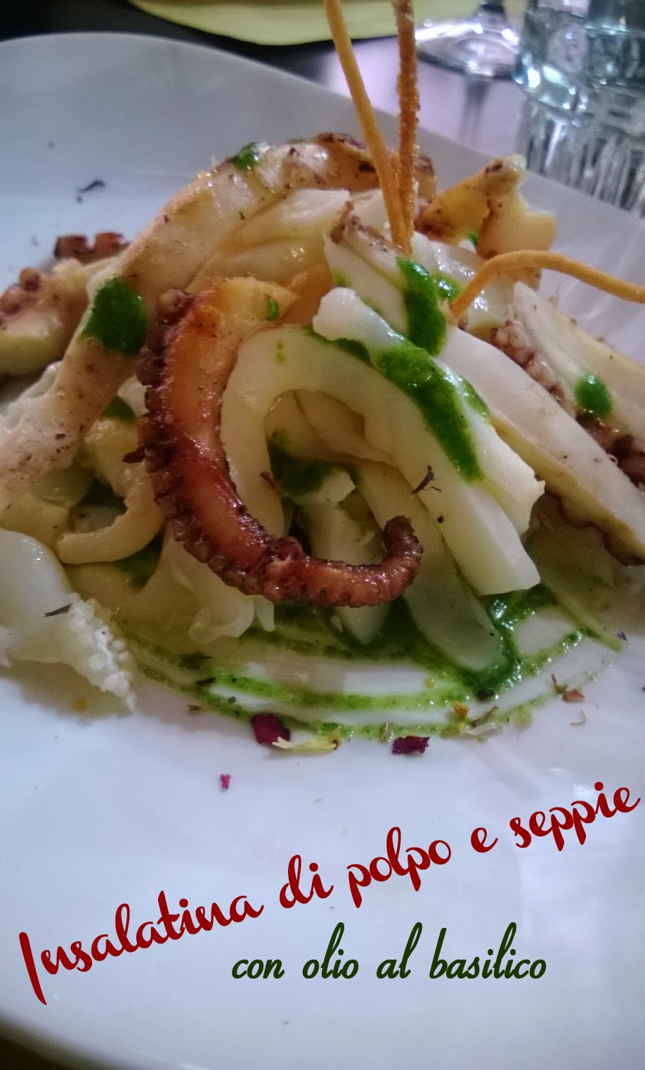 Insalatina di Polpo e Seppie con Olio al Basilico