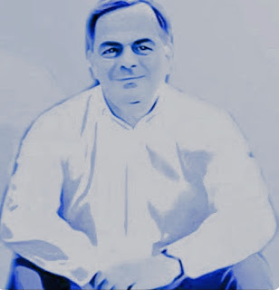 David Jonathan, das blaue Bildnis des Schriftstellers, Philosophen und Autors.