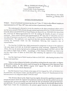 Grant of notional increment