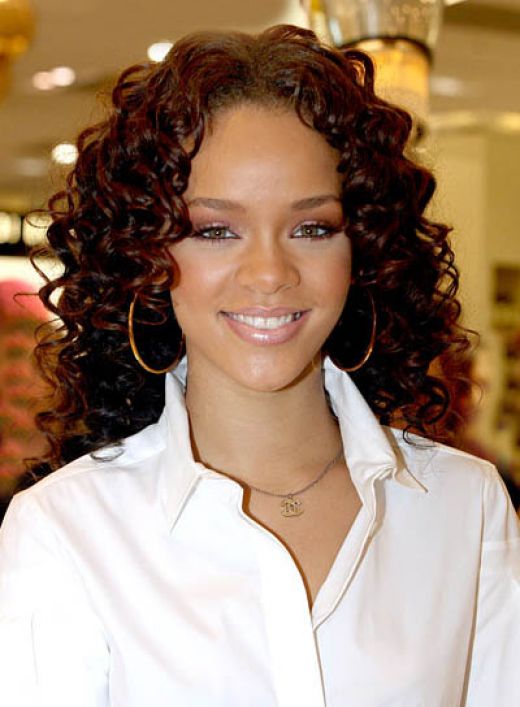 Long Straight Casual hairstyle: Rihanna