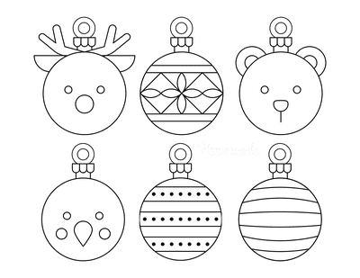 Easy Christmas ornaments coloring pages 5
