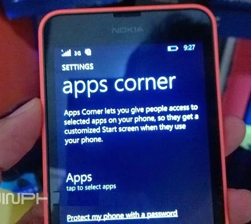 Bagaimana cara keluar dari apps corner???