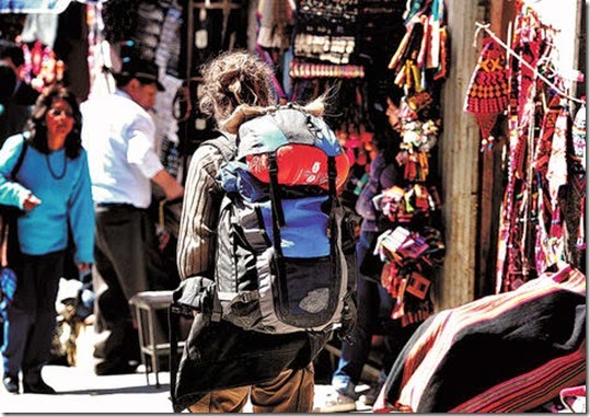 Turistas en La Paz, Bolivia