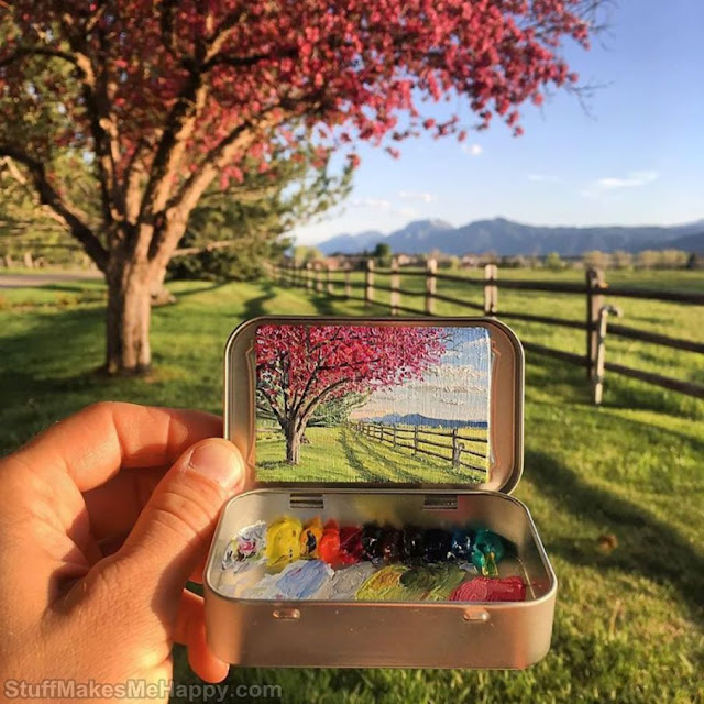 Outstanding Miniature Oil Paintings in Pocket-Sized Mint Tins by Remington