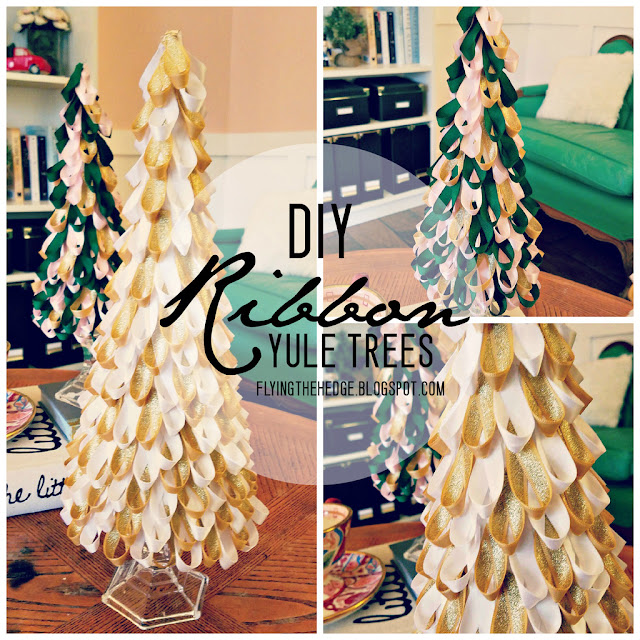 DIY Ribbon Yule Trees