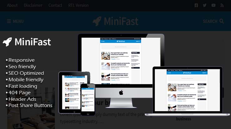 Minifast Premium Responsive Blogger Template