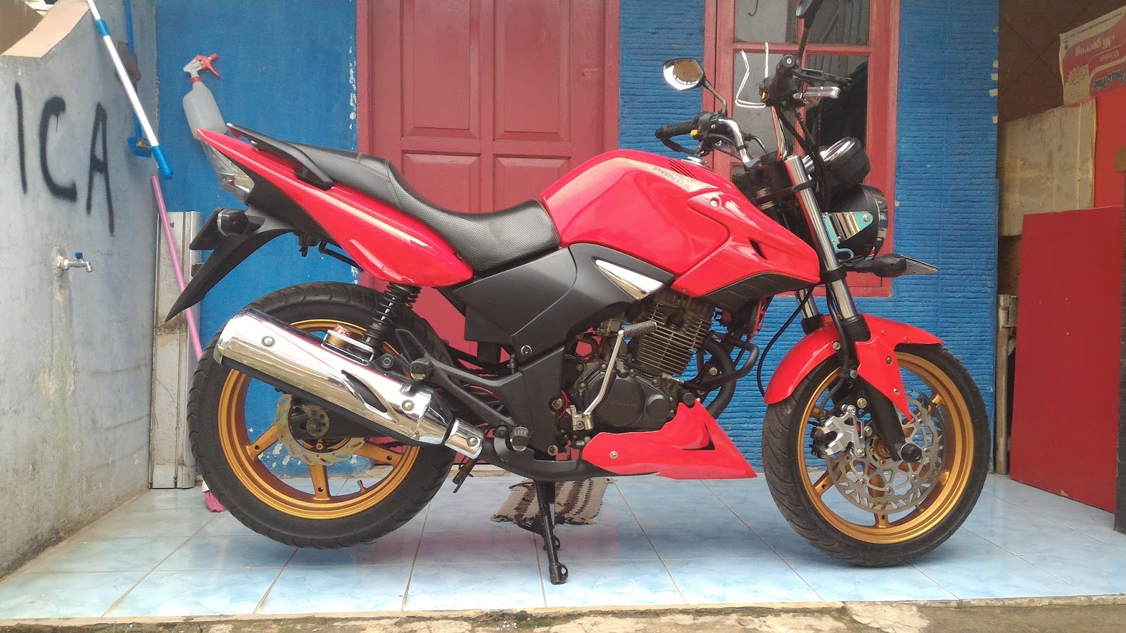 Garagebikers Pengaplikasian Shock Depan Yamaha Byson Ke Tiger Revo