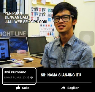 DWI PURNOMO, Penipu Jual Beli WEB Via Facebook