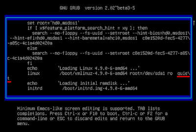 Proses mengedit konfigurasi pada bootloader GRUB