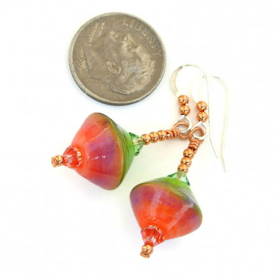 lampwork glass and swarovski crystals spring jewelry