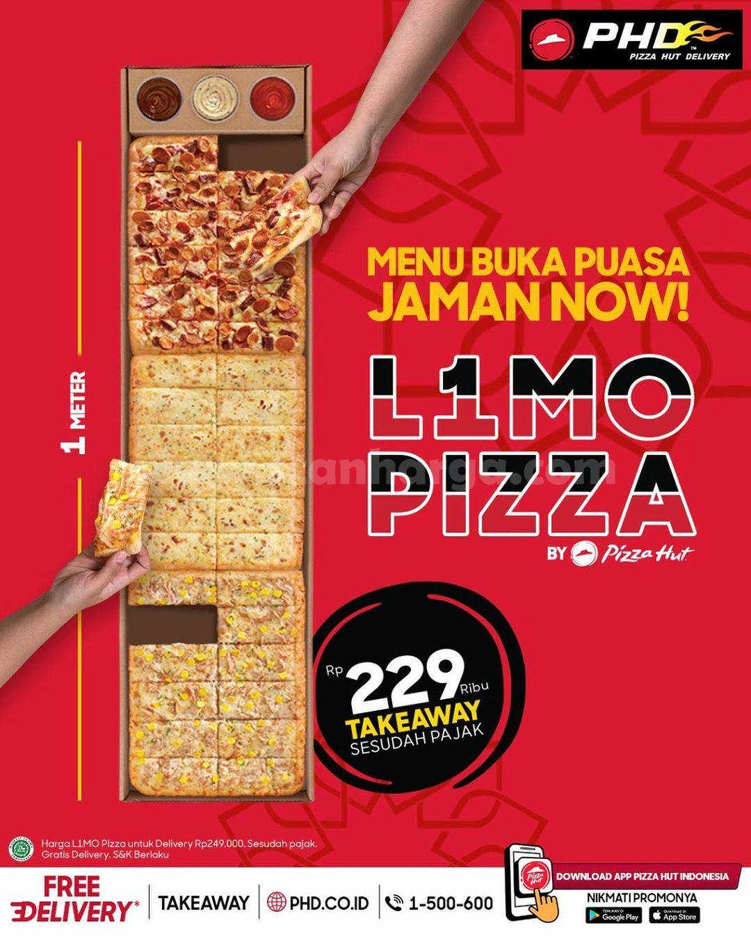 L1MO PIZZA PHD #1 Meter hanya Rp. 229Ribu + Free Delivery