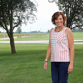 McCall's 6928 stripe sleeveless top.