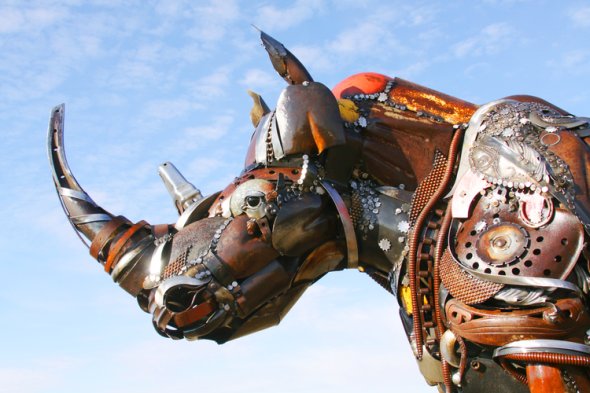 John Lopez arte esculturas metal sucata ferro velho animais rancho americanos