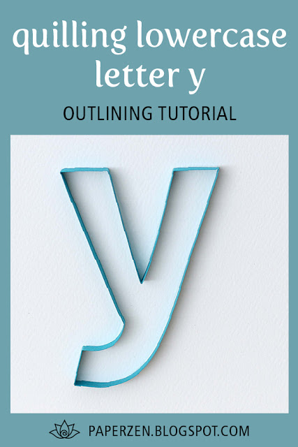 quilling lowercase letter y monogram outline tutorial pattern