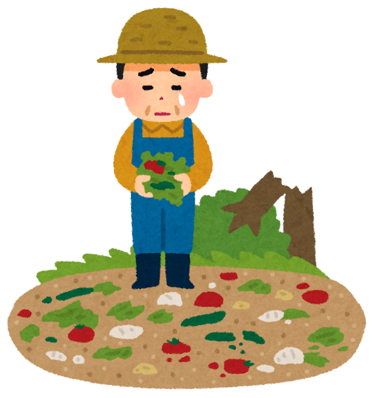 自然災害の被害にあった野菜農家のイラスト かわいいフリー素材集 いらすとや 自然災害の被害にあった野菜農家のイラスト かわいいフリー素材集 いらすとや