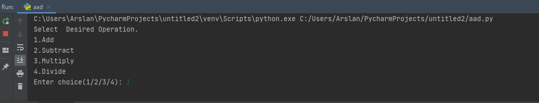 python output