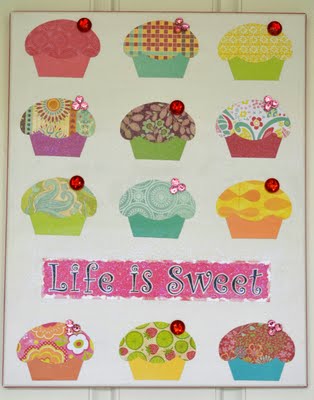 One Sweet to Make Super cute Life is Sweet cupcake art from Polka Dots on 