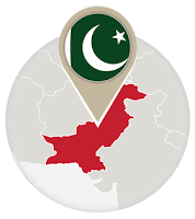 Pakistani flag and map