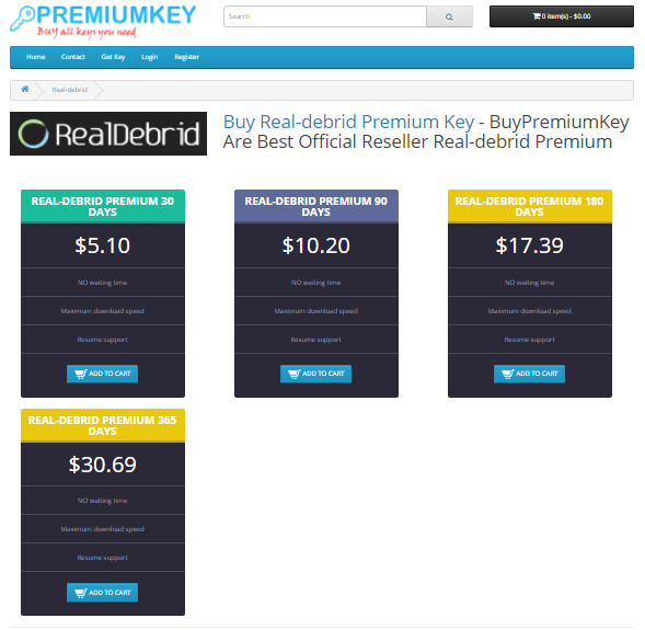 Buy Real-debrid Premium Key via Paypal through BuyPremiumKey Reseller