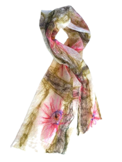Handmade merino scarf Passion Flower by Mimi Pinto on Amazon UK