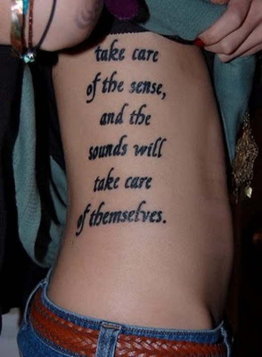 tattoo quote ideas. The first of my Tattoo Quotes is this really cool tattoo, love that verse as 
