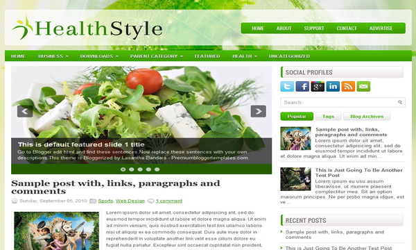 HealthStyle 2 Column Blogger Template