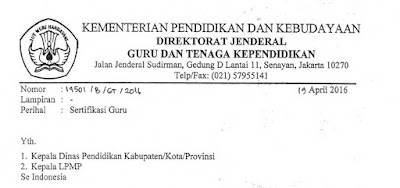 Verval Calon Peserta Sergur Sampai Dengan 15 Mei 2016, Biaya SG-PPG Ditiadakan