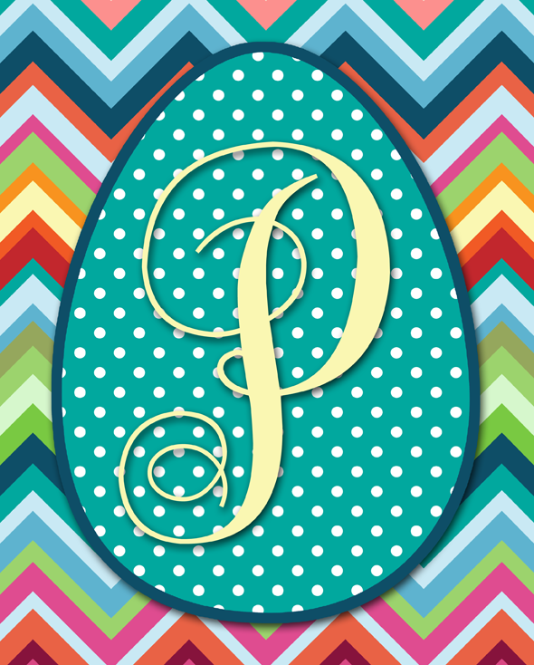 Free Printable Easter Egg Monograms | Letters A-Z Available | Instant Downloads