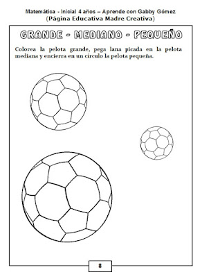 Fichas de Actividades para Preescolar (Grande - Mediano - Pequeño)