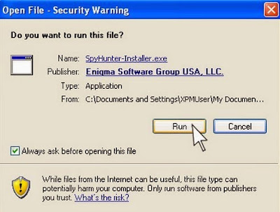 the screenshot of security warning while opening file