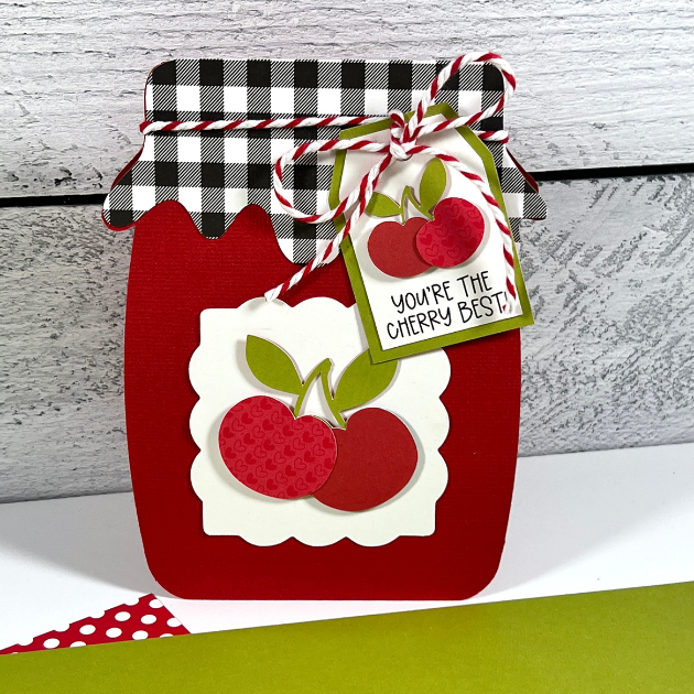 Cherry Jam Jar Shaped Greeting Card