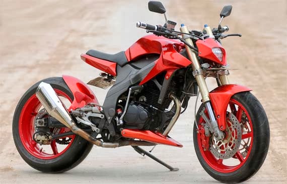 Honda Tiger Minor Street Fighter Merah Modif Keren 