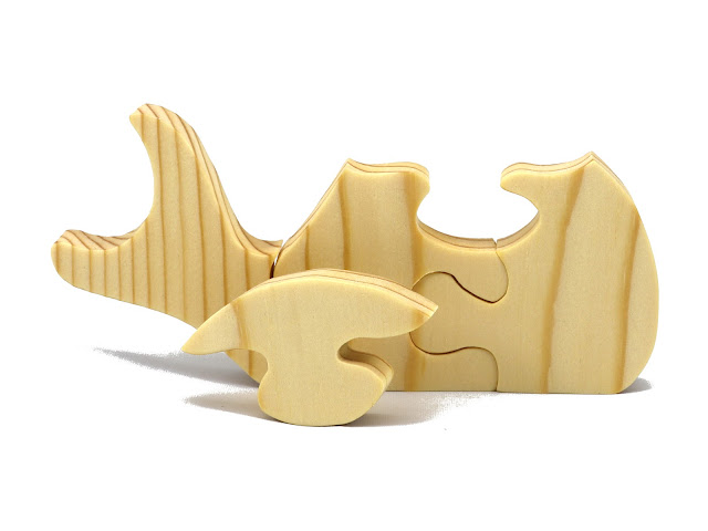 Handmade Wood Whale Puzzle