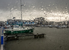 Photo of wet weather at Maryport Marina on Wednesday