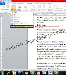 Dalam kehidupan kita sehari hari selalu berkaitan dengan banyak dokumen yang isinya berbed Cara Membuat Mail Merge Pada Ms.Word 2010