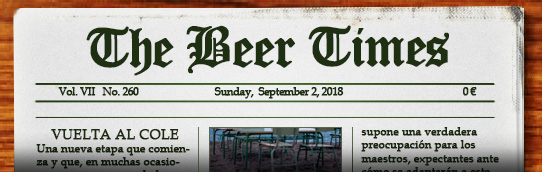 Dominical de noticias sobre cerveza. Pulsa aquí si no te carga para leer el periódico