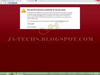 Fix Servers Security Certificate Error - Step 1