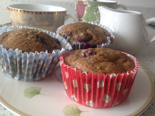 Muffins de calabacín y arándanos