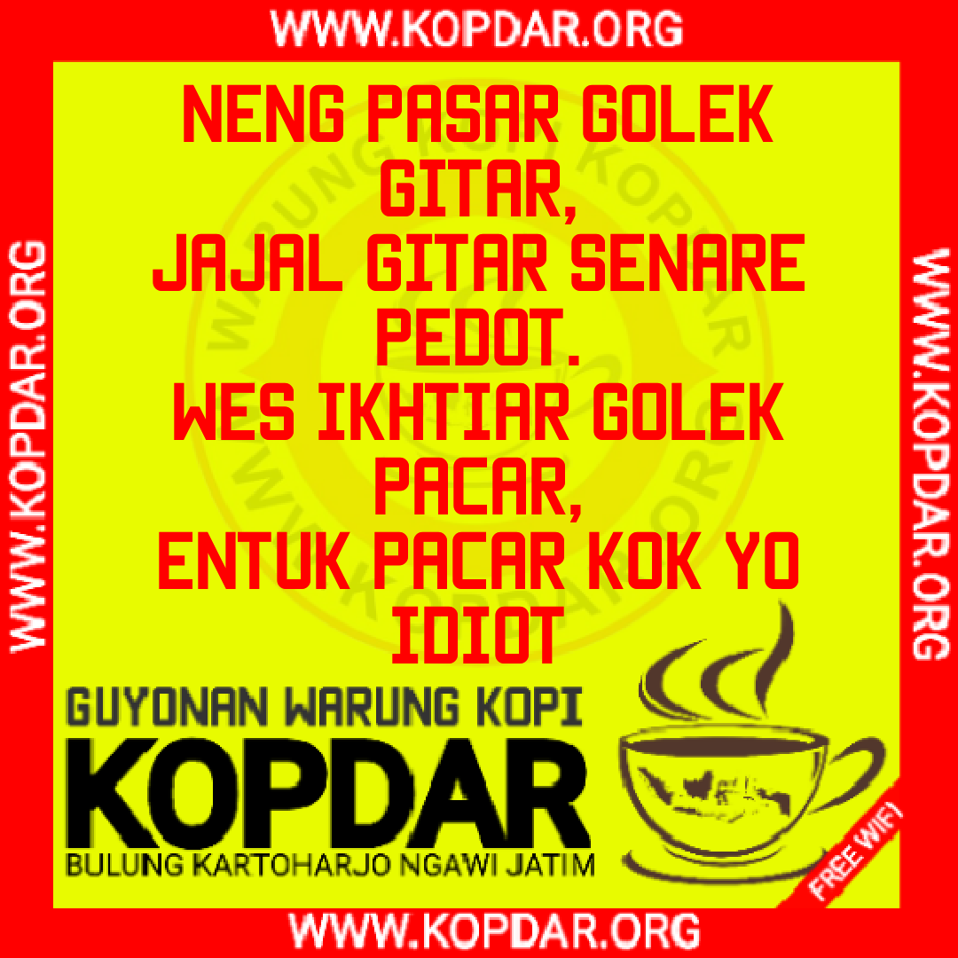 GAMBAR LUCU PANTUN JAWA WARUNG KOPI KOPDAR