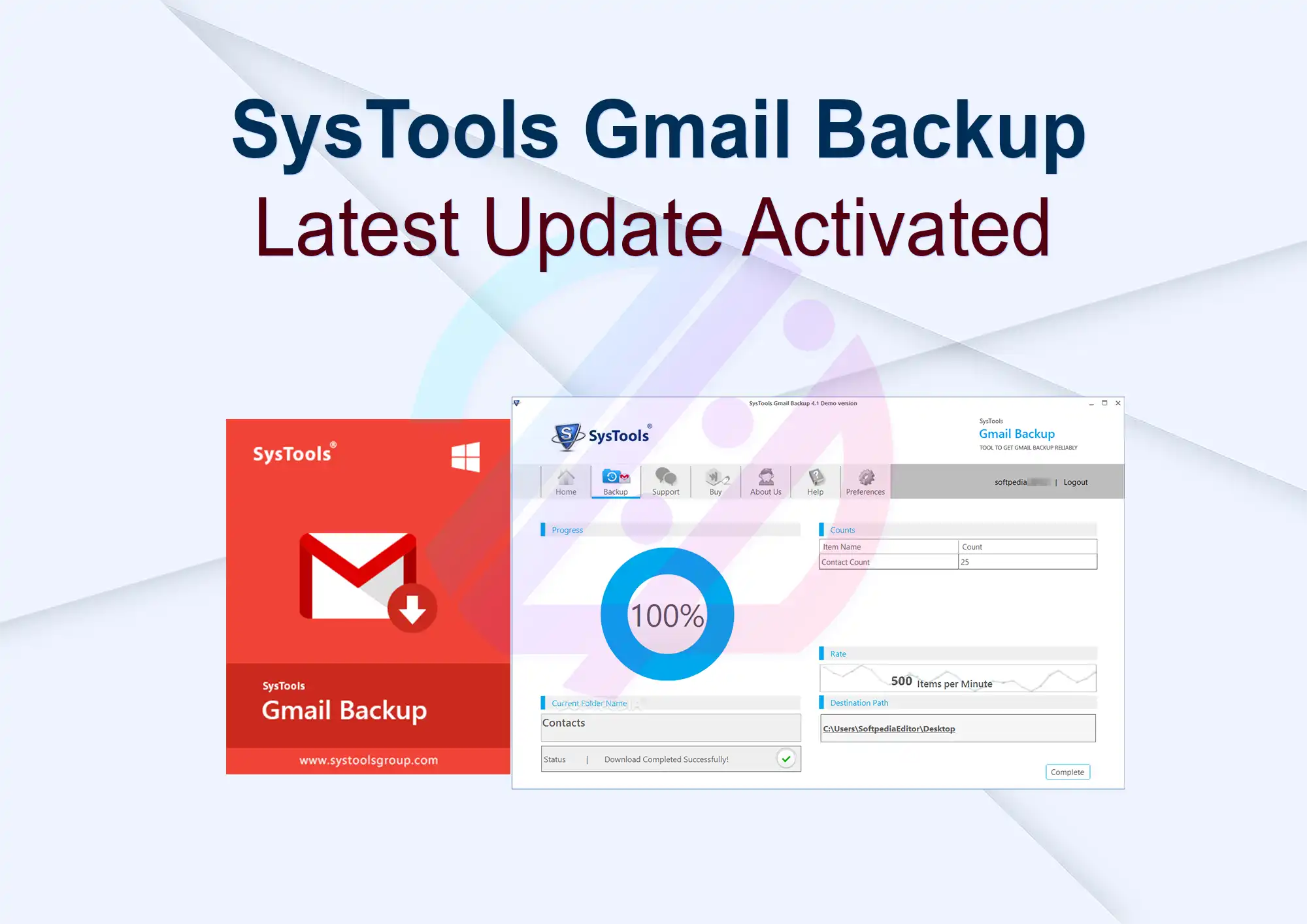 SysTools Gmail Backup Latest Update Activated