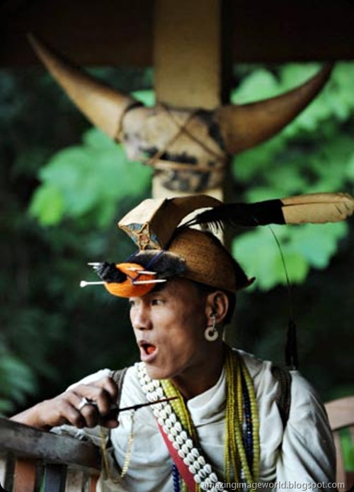 Tribesman wear headgear, Arunachal Pradesh001