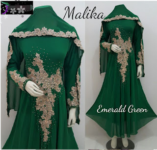 baju nikah cantik terkini emerald green